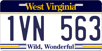 WV license plate 1VN563
