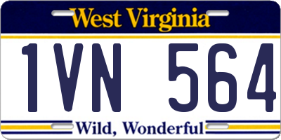 WV license plate 1VN564