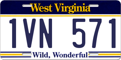 WV license plate 1VN571
