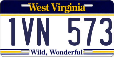 WV license plate 1VN573