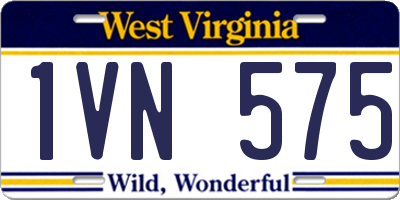 WV license plate 1VN575