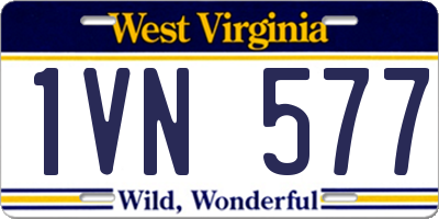 WV license plate 1VN577