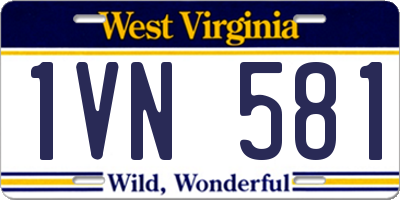WV license plate 1VN581