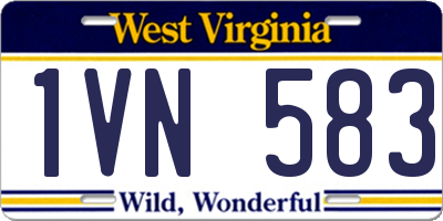 WV license plate 1VN583