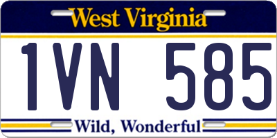 WV license plate 1VN585
