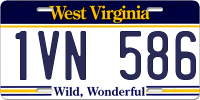 WV license plate 1VN586
