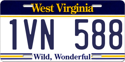 WV license plate 1VN588