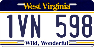 WV license plate 1VN598
