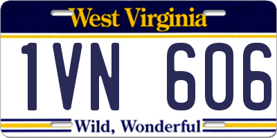 WV license plate 1VN606