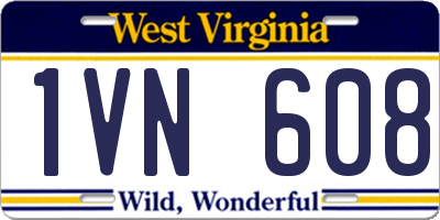 WV license plate 1VN608