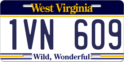 WV license plate 1VN609