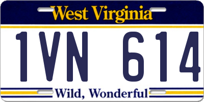 WV license plate 1VN614