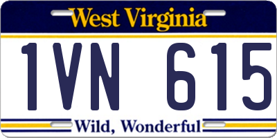 WV license plate 1VN615
