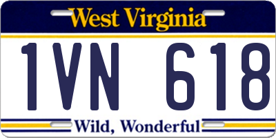 WV license plate 1VN618