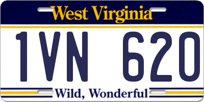 WV license plate 1VN620