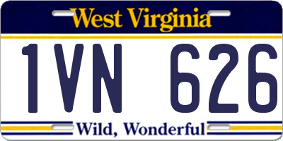 WV license plate 1VN626