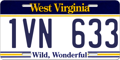 WV license plate 1VN633