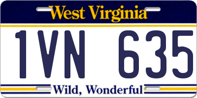 WV license plate 1VN635