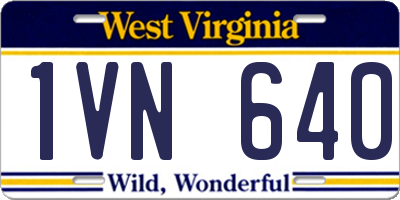 WV license plate 1VN640