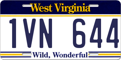 WV license plate 1VN644