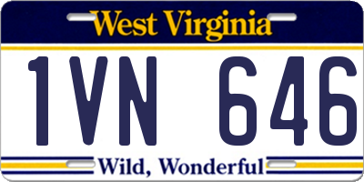WV license plate 1VN646