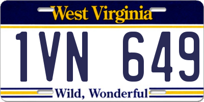 WV license plate 1VN649