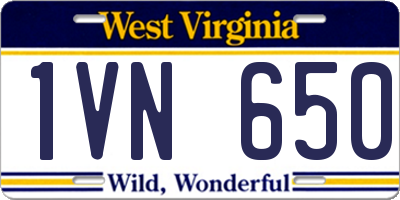 WV license plate 1VN650