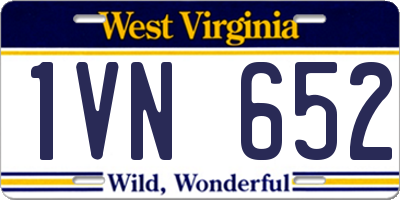 WV license plate 1VN652