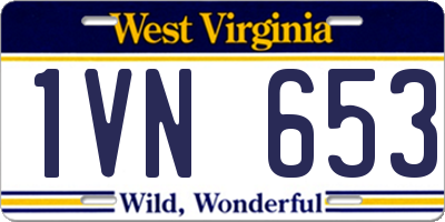 WV license plate 1VN653