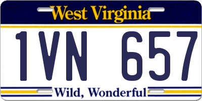 WV license plate 1VN657