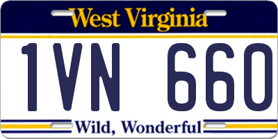 WV license plate 1VN660