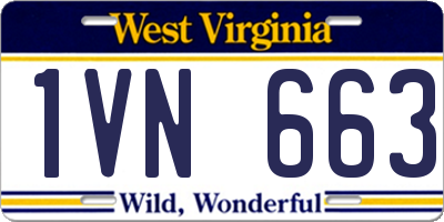 WV license plate 1VN663