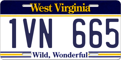 WV license plate 1VN665