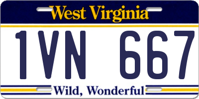 WV license plate 1VN667