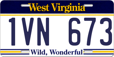 WV license plate 1VN673