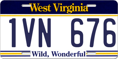 WV license plate 1VN676