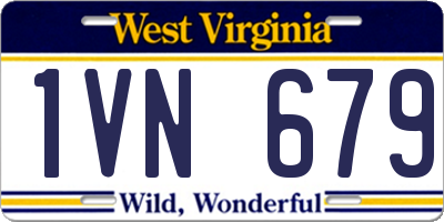 WV license plate 1VN679