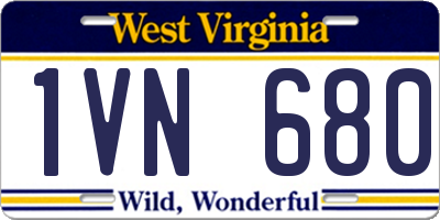 WV license plate 1VN680