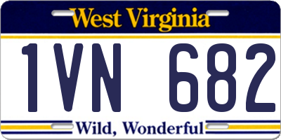 WV license plate 1VN682