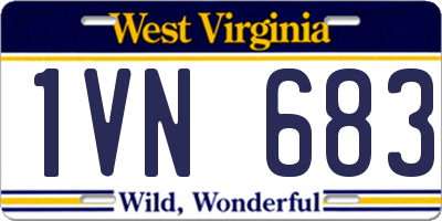 WV license plate 1VN683