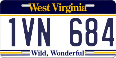 WV license plate 1VN684