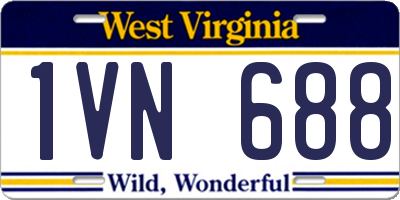 WV license plate 1VN688