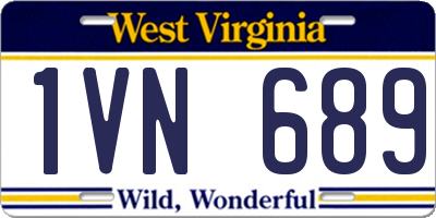 WV license plate 1VN689