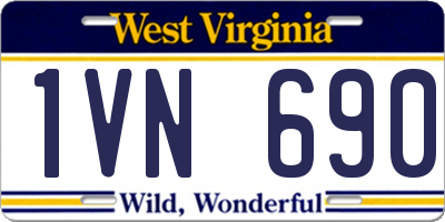 WV license plate 1VN690