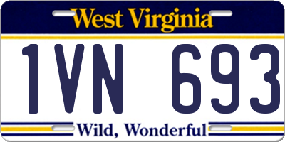 WV license plate 1VN693