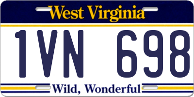 WV license plate 1VN698