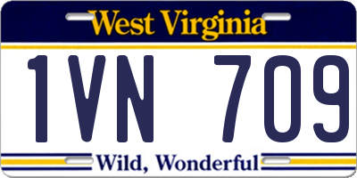 WV license plate 1VN709