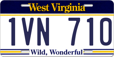 WV license plate 1VN710