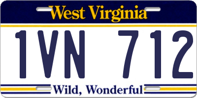 WV license plate 1VN712