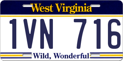 WV license plate 1VN716